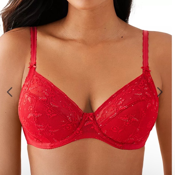 Wacoal 855433 Lifted In Luxury Full Coverage Underwire Bra US Size 34D Red - Picture 1 of 5